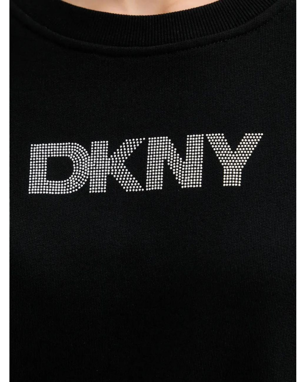 DKNY Black Logo-Embellished Drop-Shoulder Sweatshirt