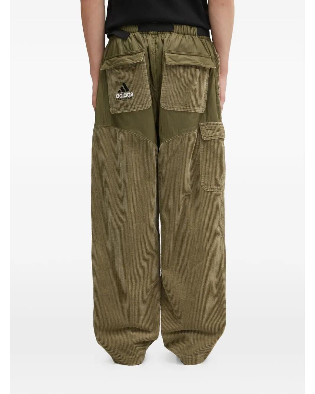 Adidas Green Corduroy Trousers for men