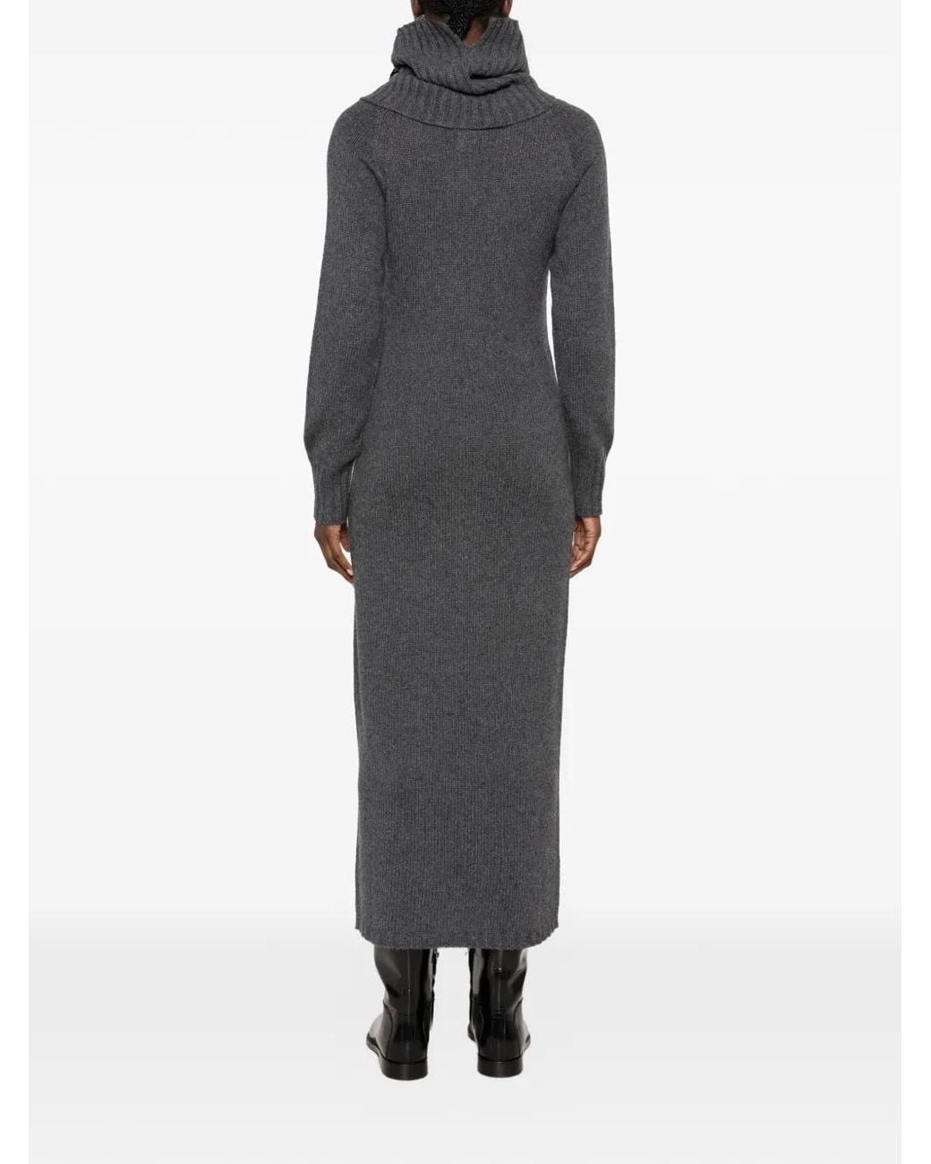 Twinset Black Roll-Neck Maxi Dress