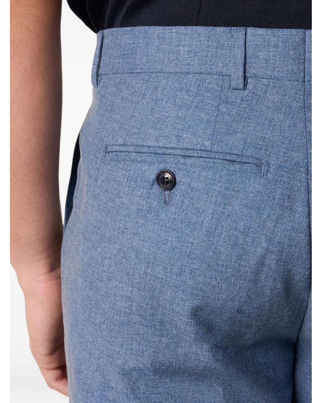 Brooks Brothers Blue Pressed-Crease Tailored Trousers for men