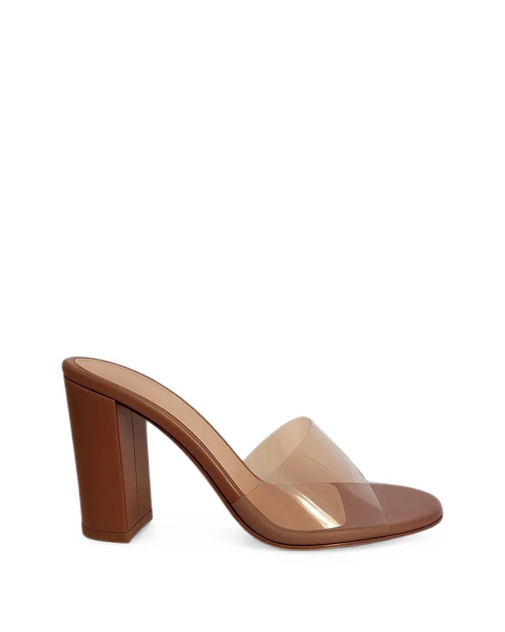 Gianvito Rossi Brown Glass Mules 85