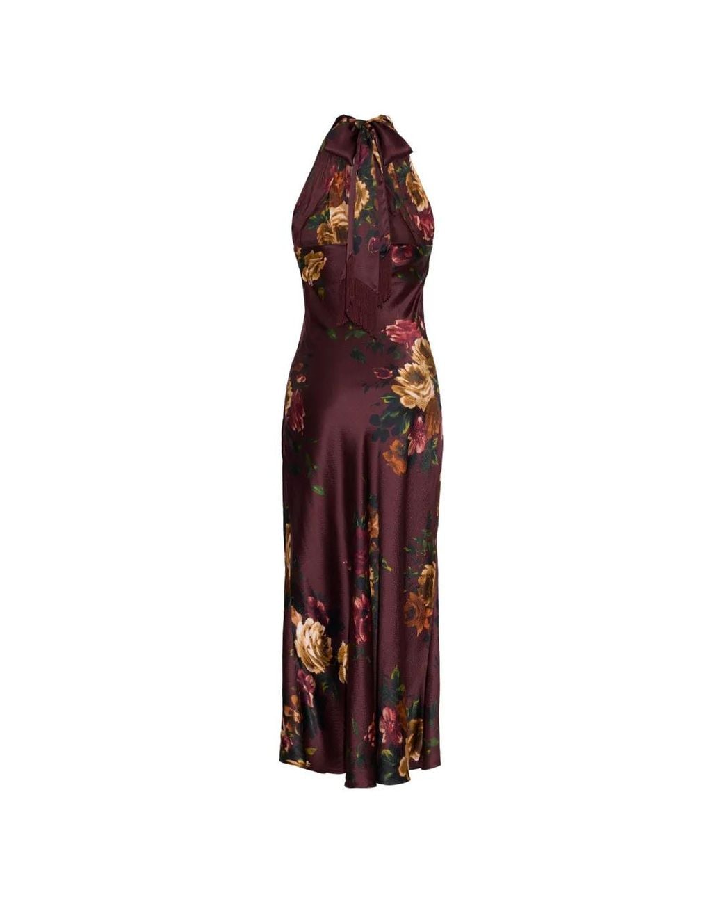 Cara Cara Purple Fara Floral-Print Silk Maxi Dress