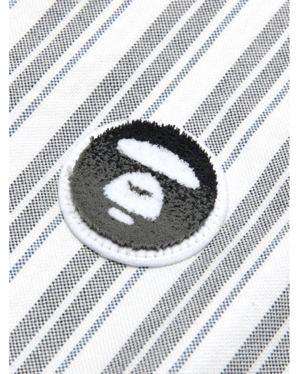 Aape By A Bathing Ape White Striped Appliqué Shirt for men