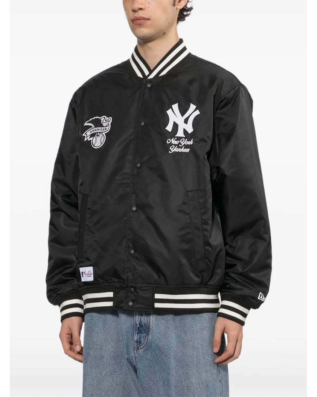 KTZ Black New York Yankees Patch Jacket for men