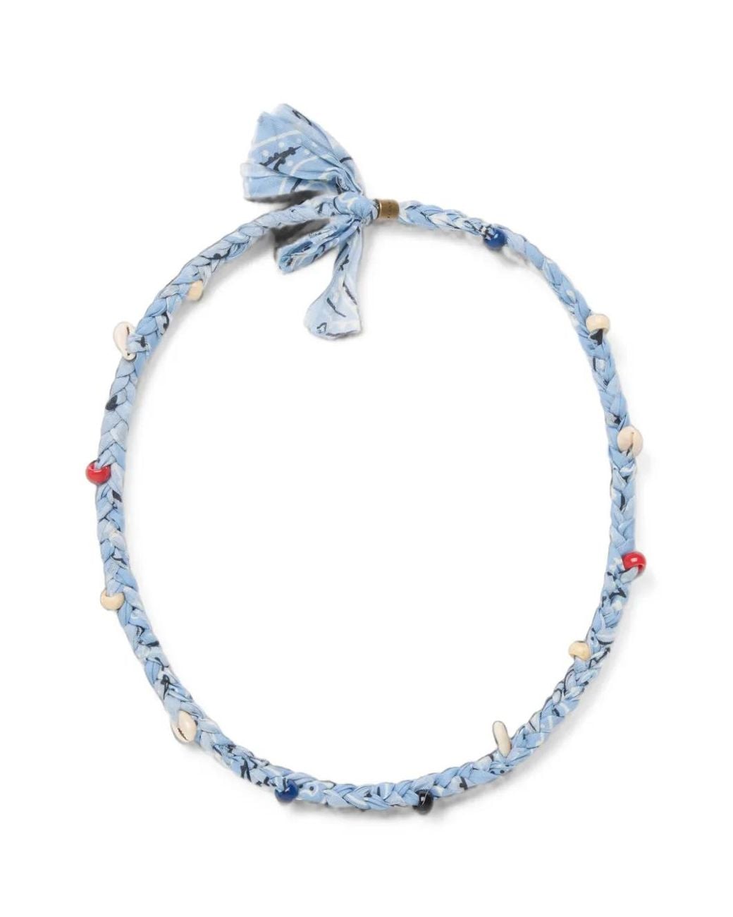 Alanui Blue Bandana Shell-Embellished Necklace