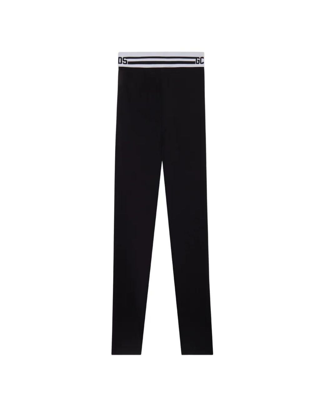 Gcds Black Striped-Waistband Leggings