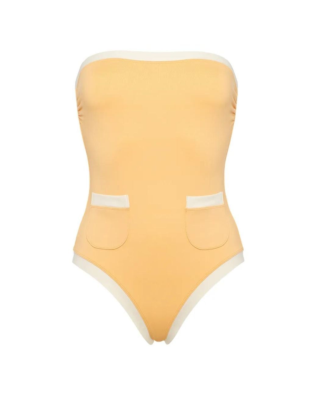 Eres White Exotique Bustier Pocket Swimsuit