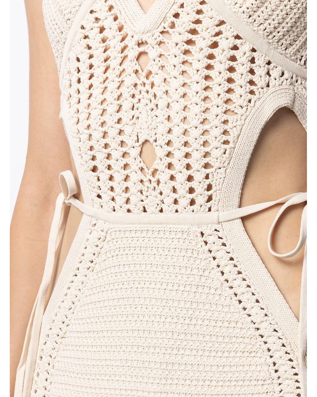 Dion Lee Cut-out Crochet Dress in Natural | Lyst