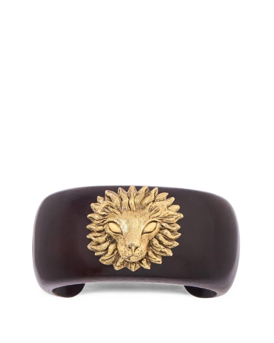Aurelie Bidermann Brown Saby Lion-Head Cuff Bracelet