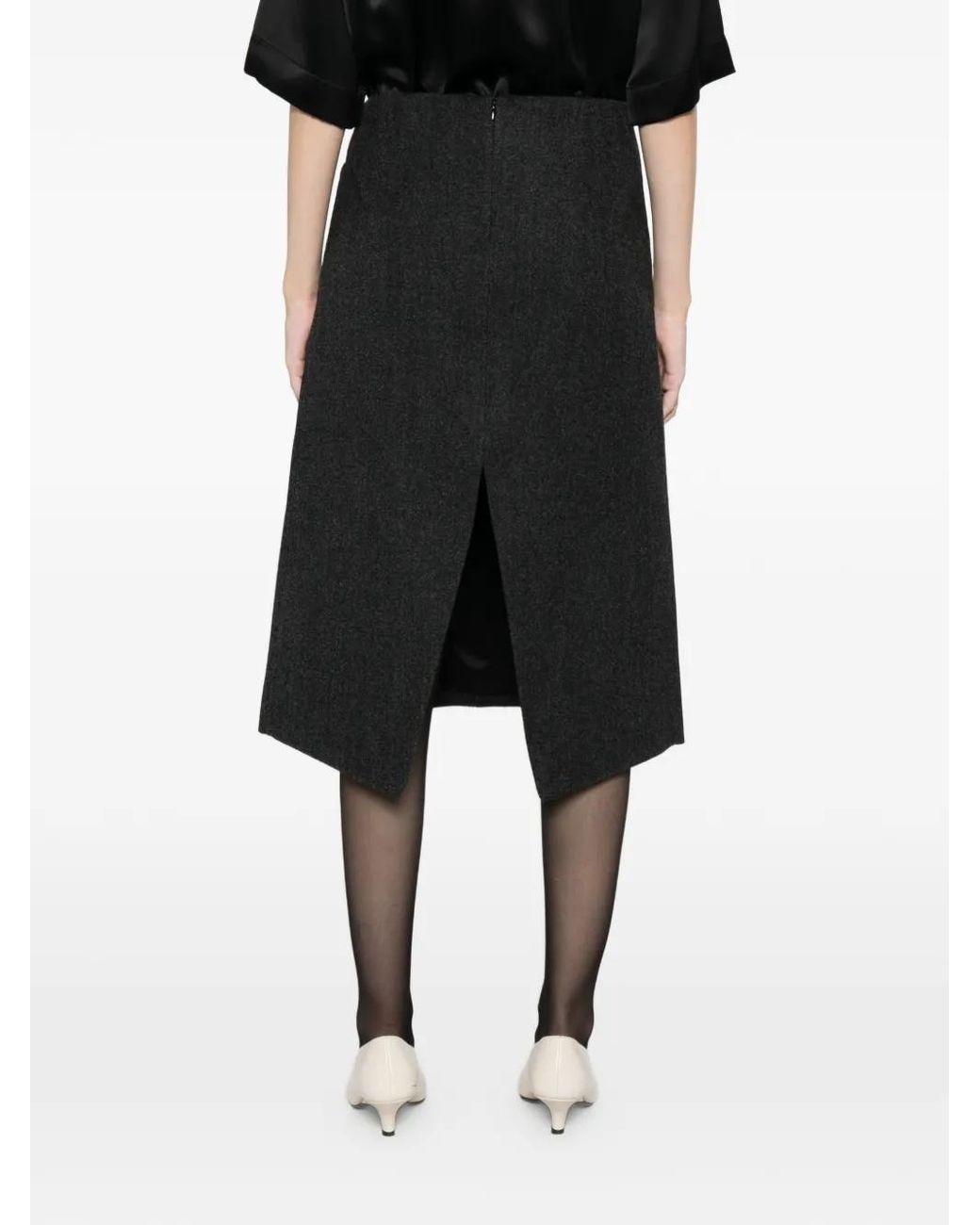 Totême Twill Midi-Rok in het Black