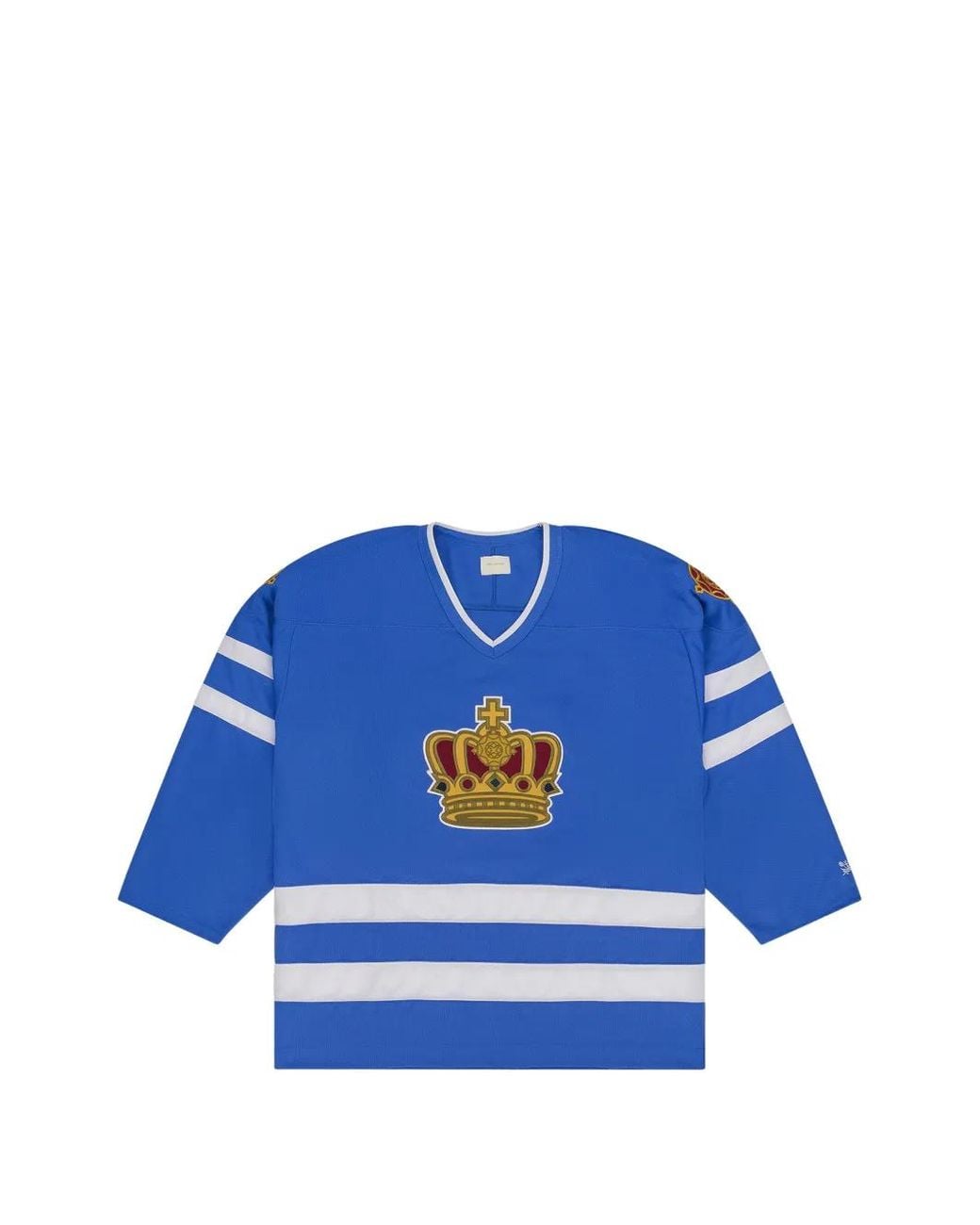 Aimé Leon Dore Blue Crown-Patch Striped Hockey Jersey for men
