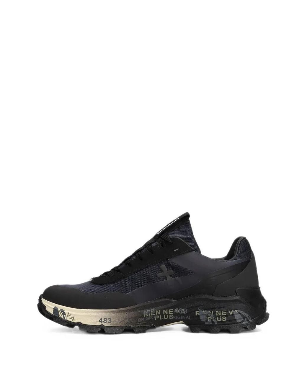 Premiata Black Devin Logo-Patch Sneakers for men