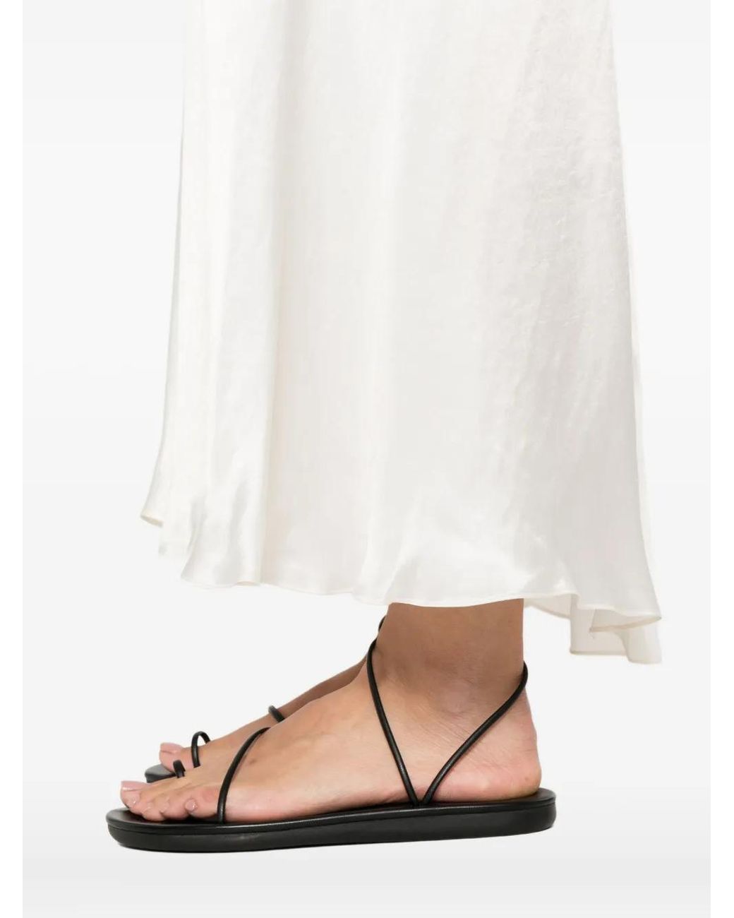The Row White Asymmetrical Silk Skirt
