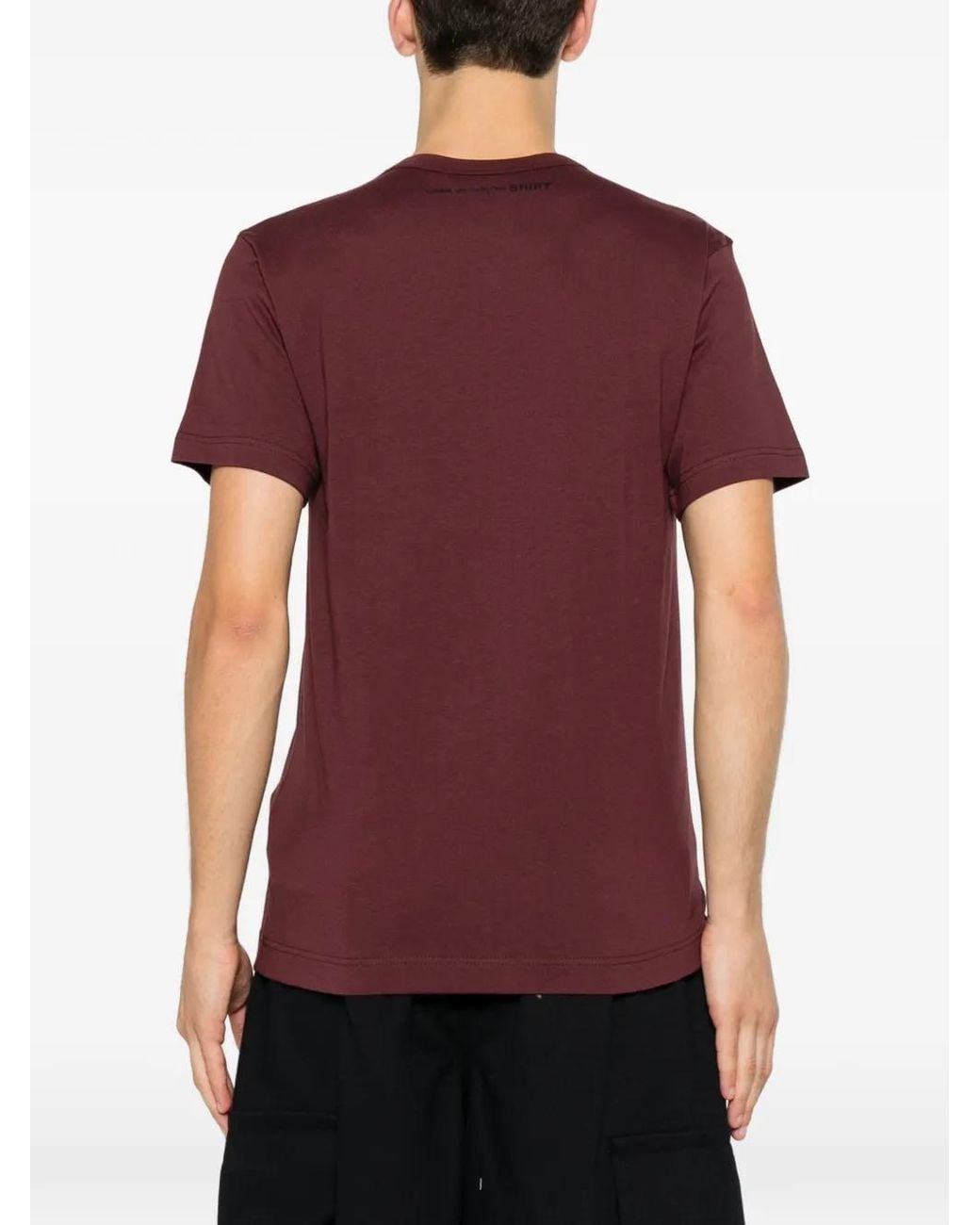 Comme des Garçons Red Crew-Neck Cotton T-Shirt for men