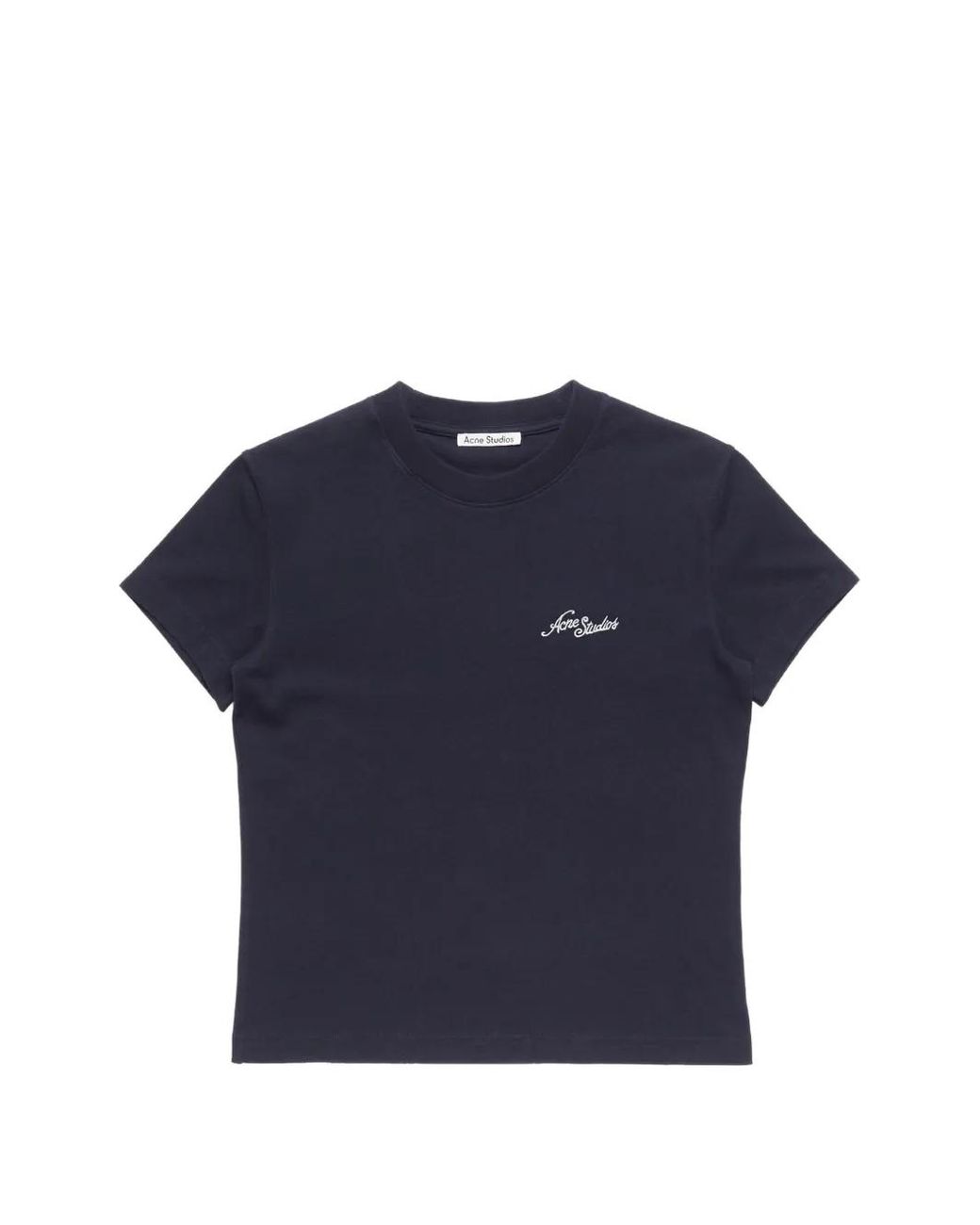 Acne Blue Fitted T-Shirt With Logo