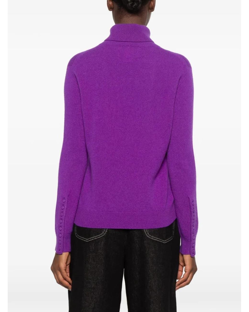 Vanisé Purple Collared Roll-Neck Sweater