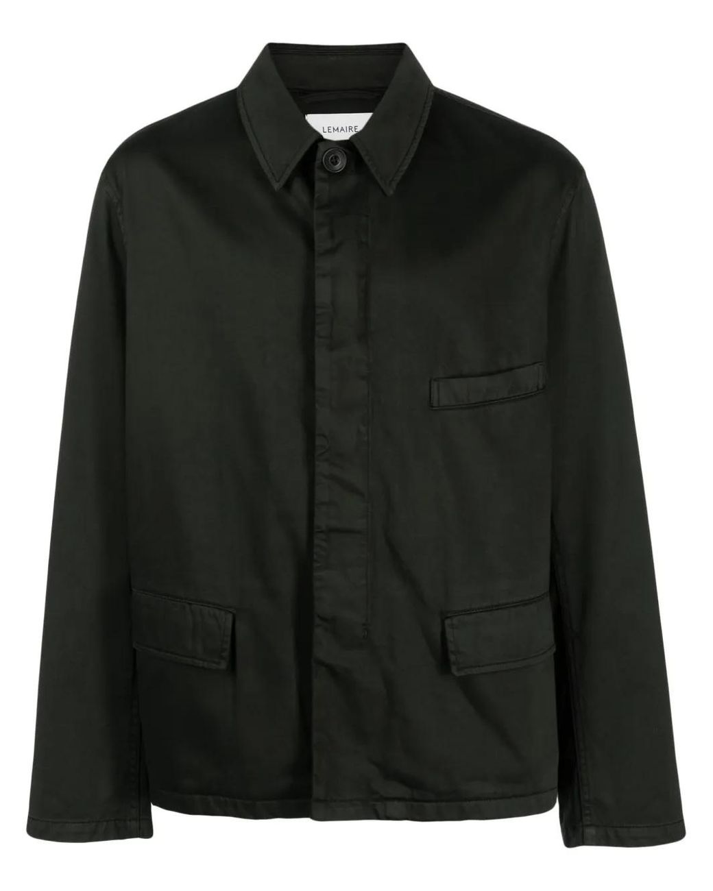 Lemaire Black Cotton Shirt Jacket for men