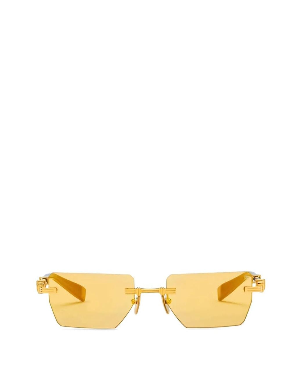 Balmain Metallic Lunettes De Soleil À Monture Géométrique for men