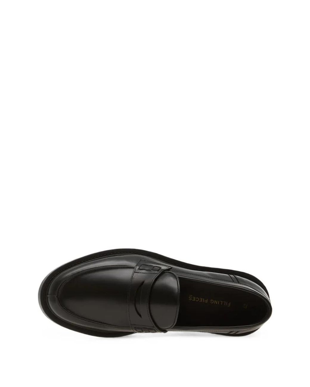 Filling Pieces Black Mocassins Polido Minimum À Entaille Penny for men