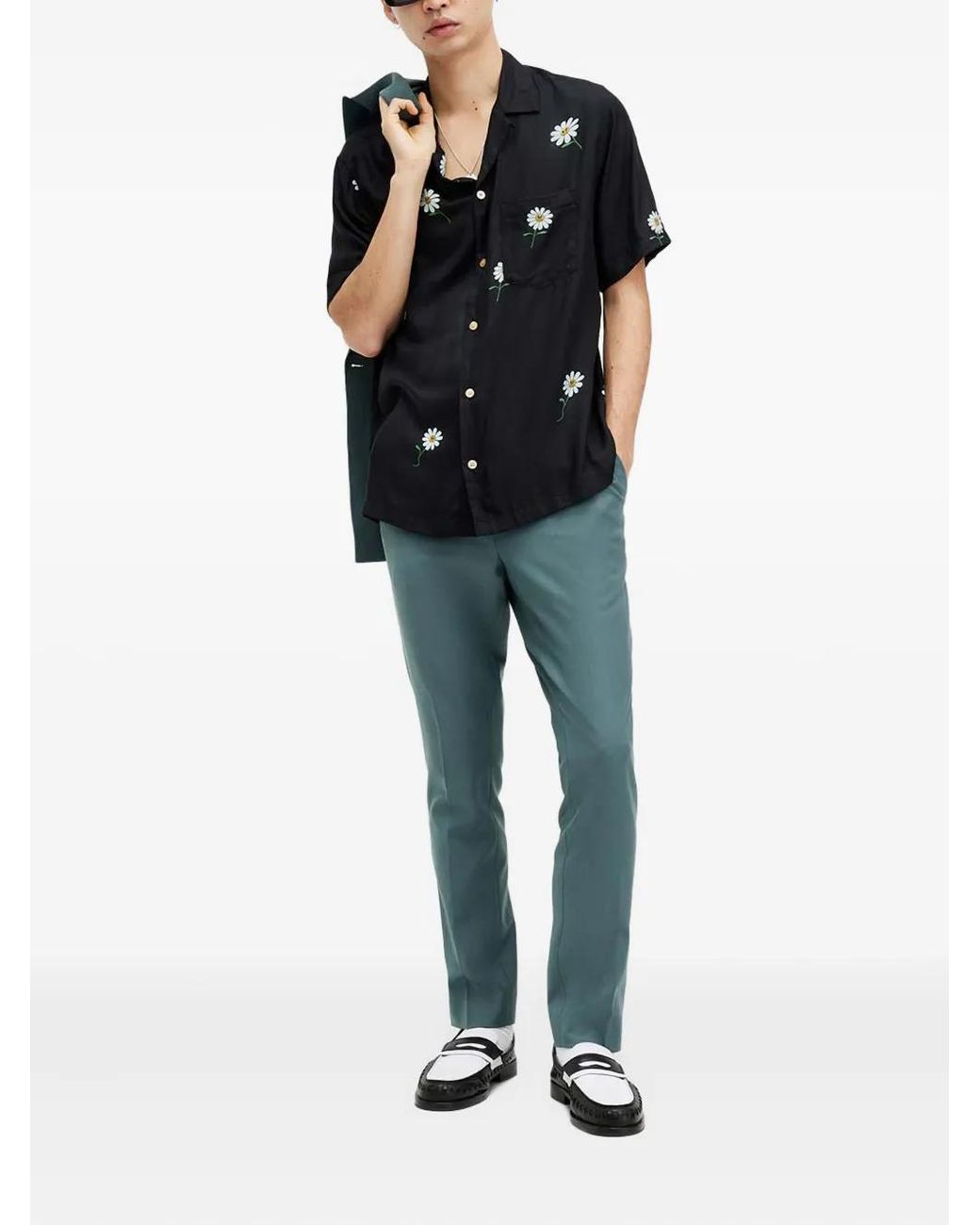 AllSaints Blue Moad Trousers for men