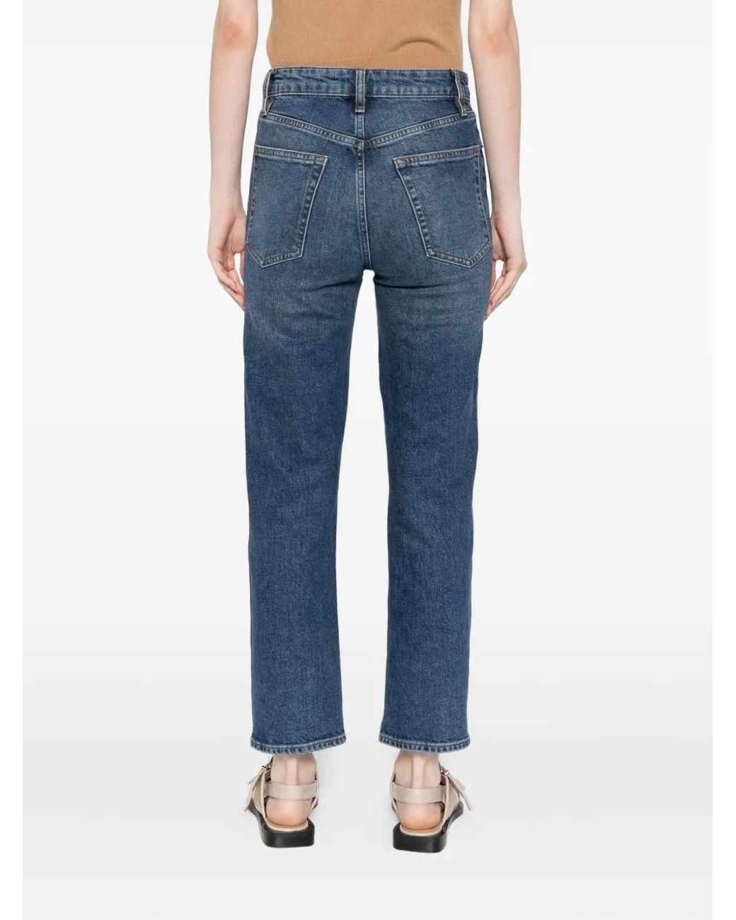 FRAME Blue The Ruler Cropped Jeans