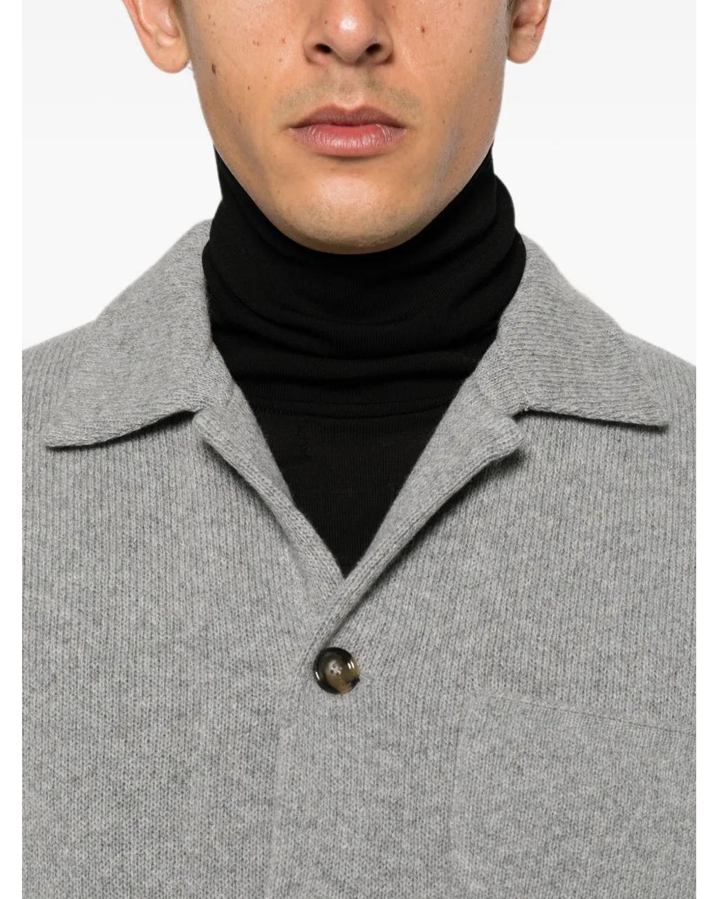 Lardini Gray Button-Fastening Cardigan for men