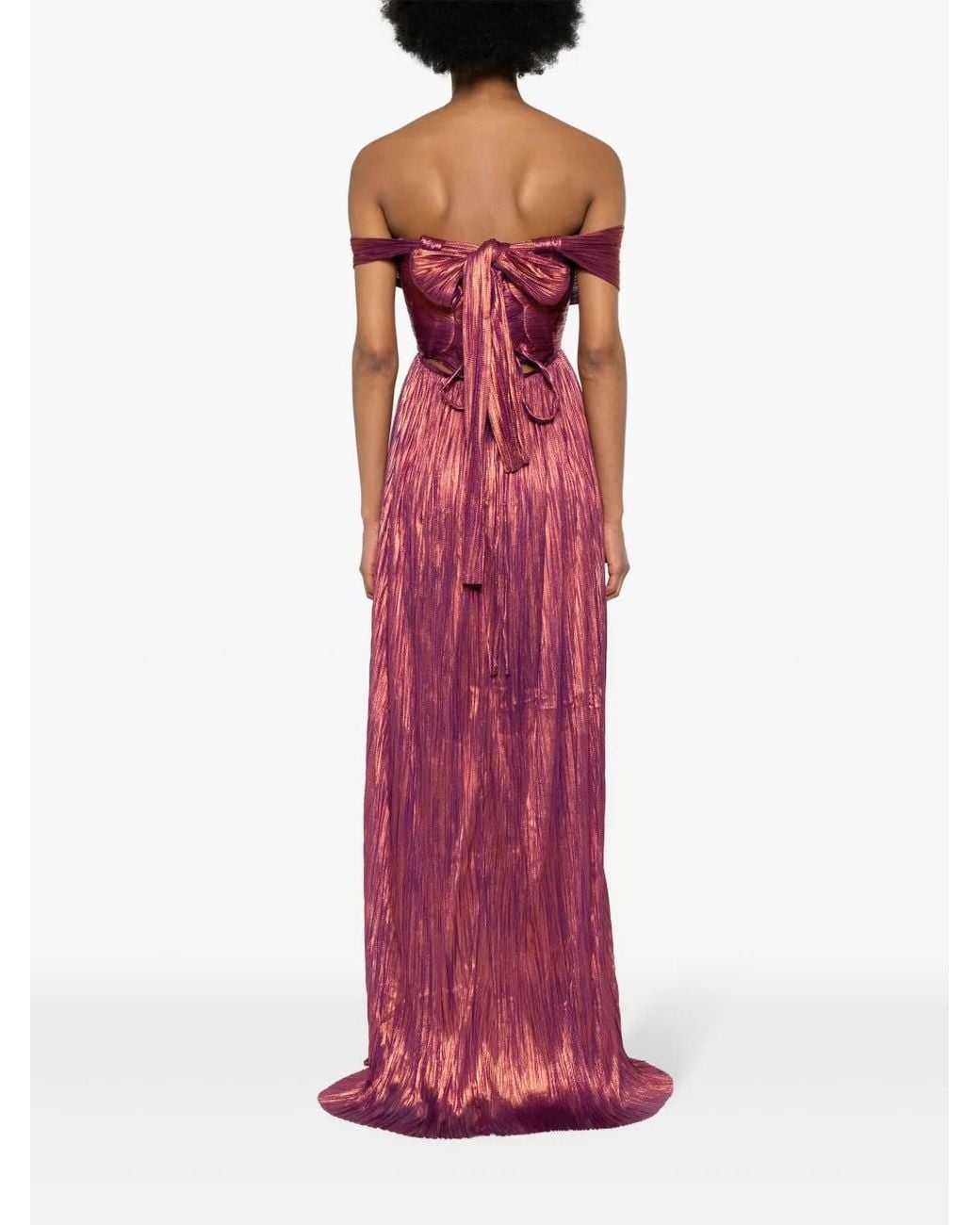 Maria Lucia Hohan Purple Karlie Off-Shoulder Gown