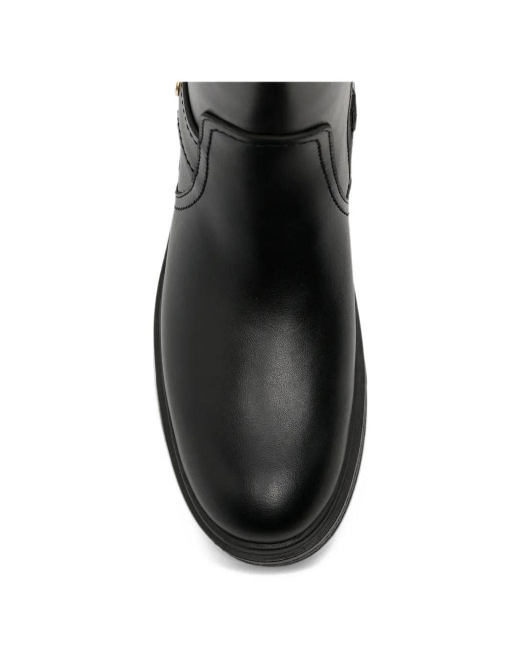 Liu Jo Black Logo-Plaque Leather Boots