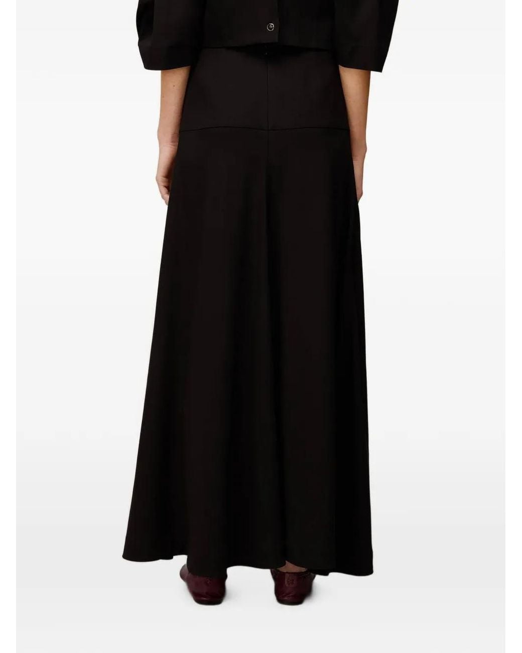 RETORI Black Zip-Fastening Maxi Skirt