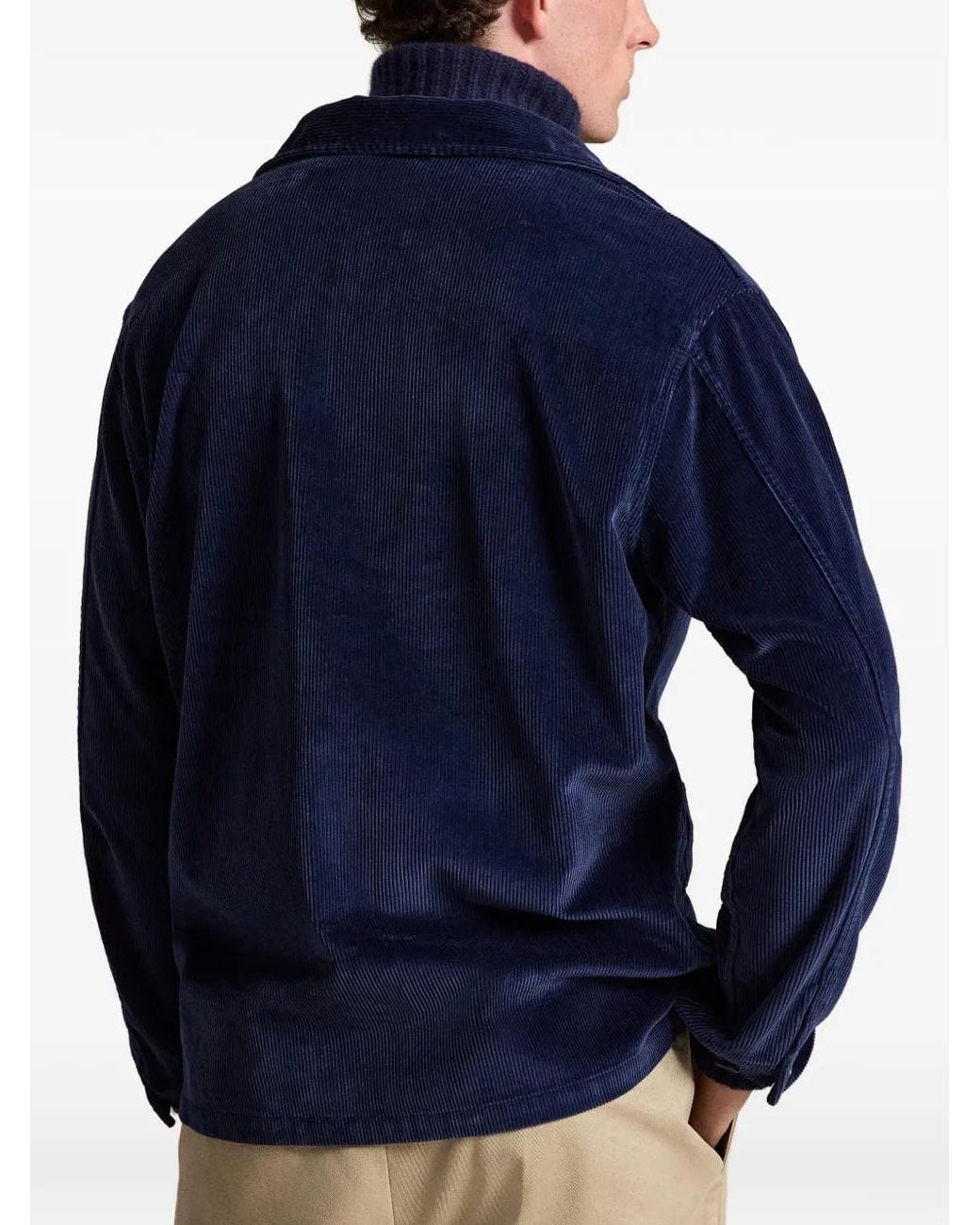Polo Ralph Lauren Blue Corduroy-Textured Shirt Jacket for men