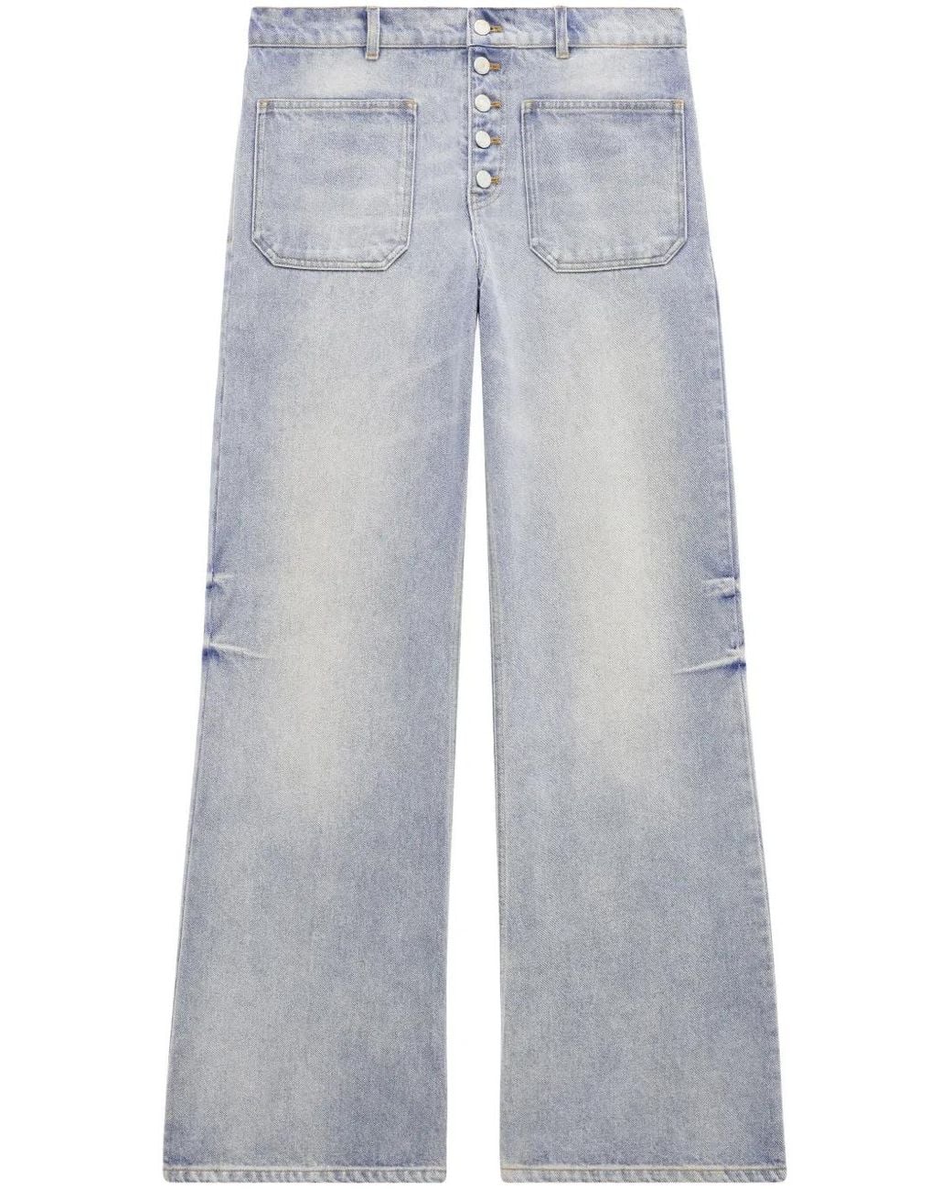 Courreges Blue Multiflex Logo-Embroidered Jeans
