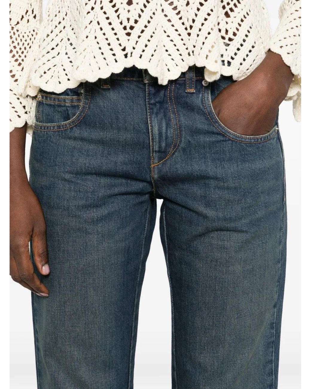 Isabel Marant Blue Denala Cotton Pants