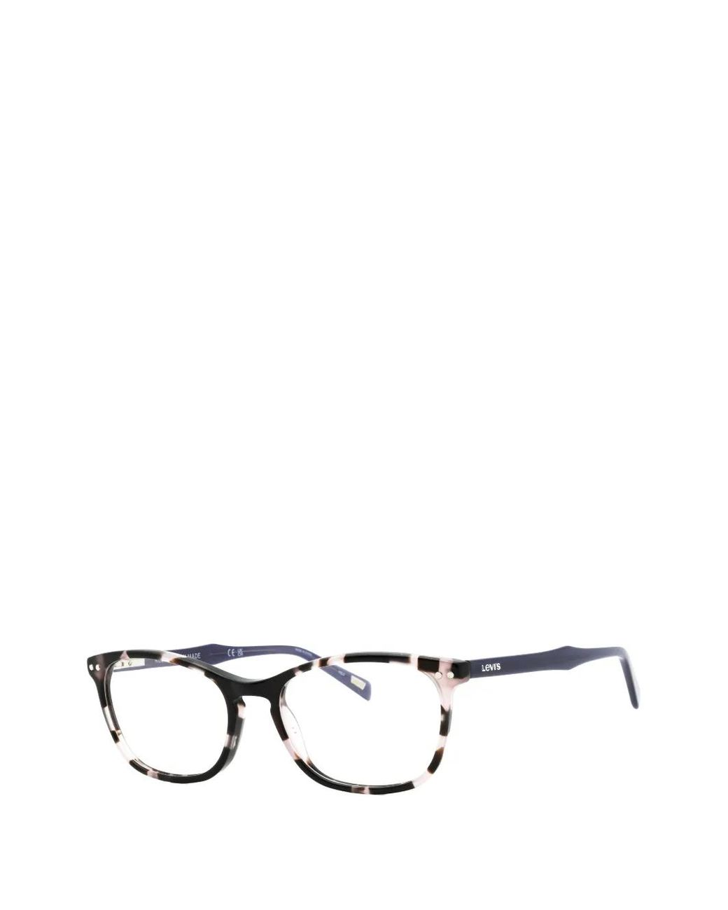 Levi's Black Tortoiseshell-Effect Oval-Frame Glasses