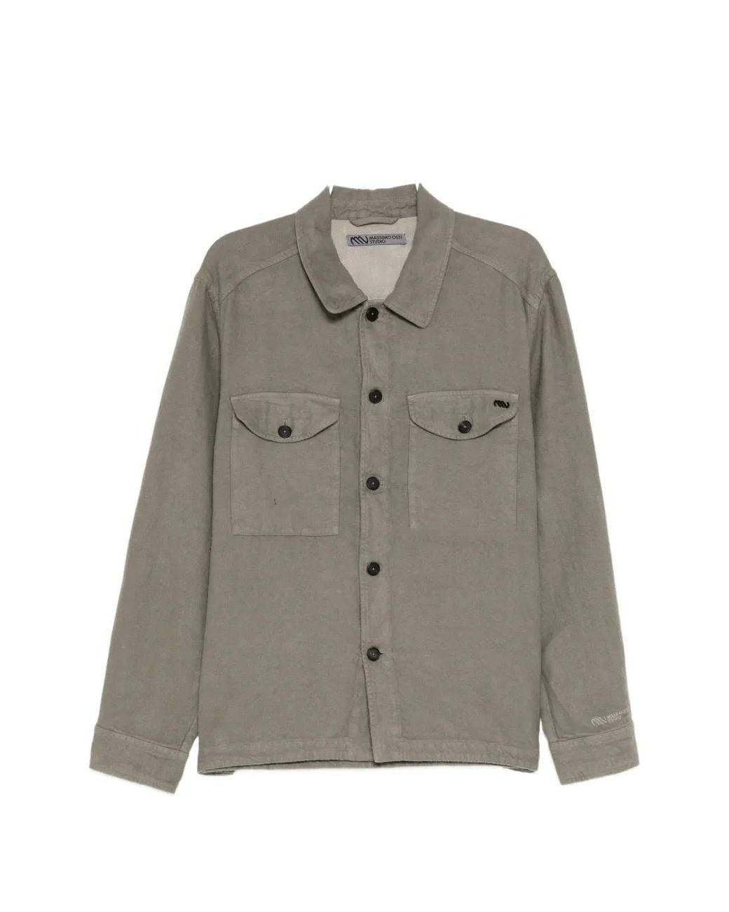 Massimo Osti Studio Gray Chest Flap Pockets Shirt for men