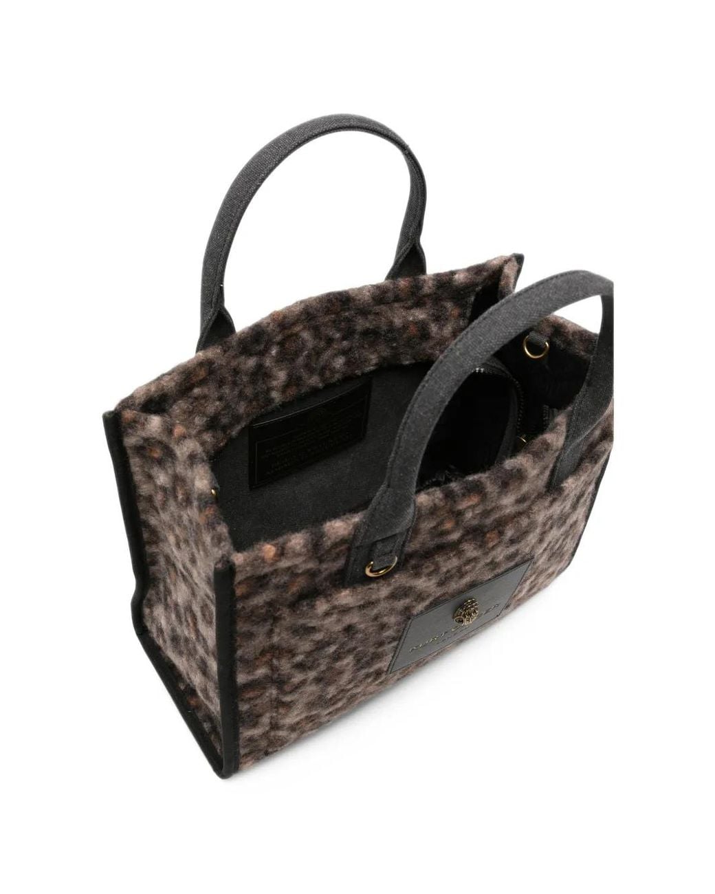 Kurt Geiger Black Holborn Leopard-Print Tote Bag