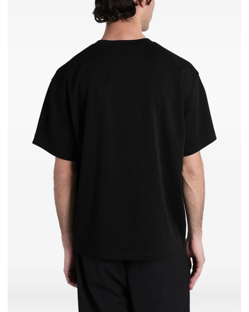Attachment Black Crew-Neck Short-Sleeve T-Shirt for men