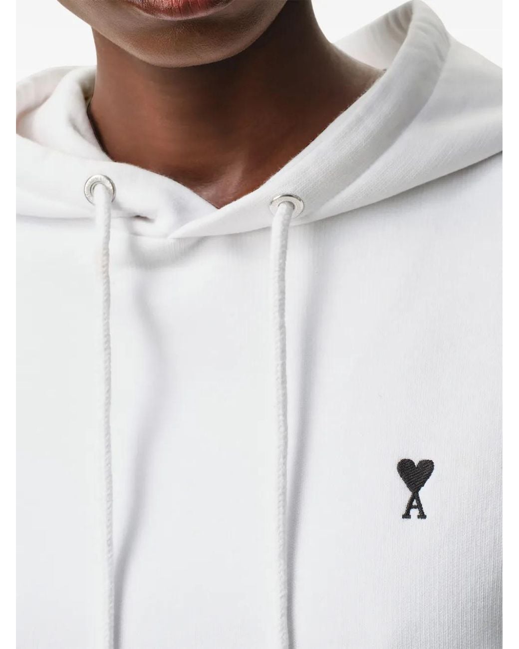 AMI White De Coeur Cotton Hoodie