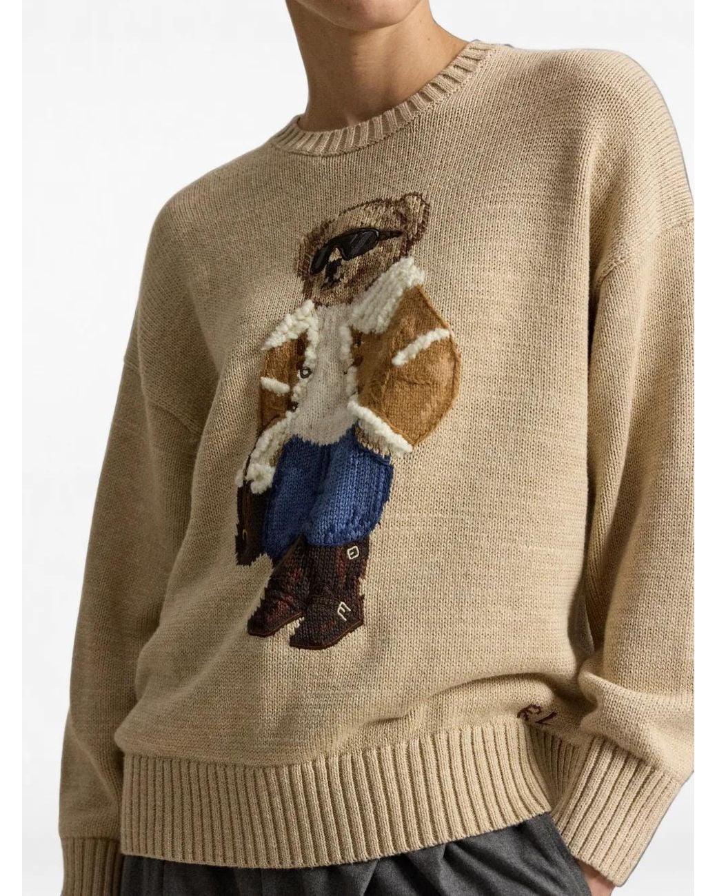 Polo Ralph Lauren Natural Polo Bear Intarsia-Knit Sweater