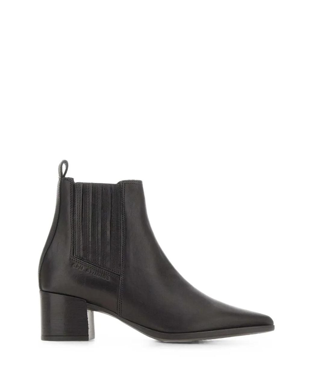 COPENHAGEN Black Tapered-Toe Leather Ankle Boots
