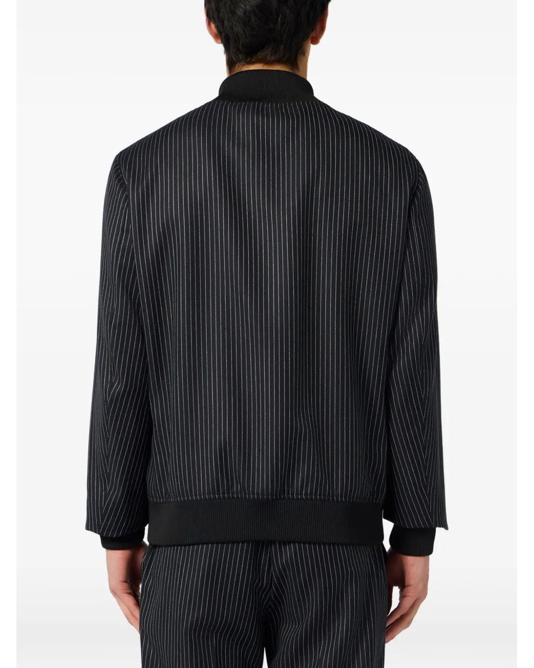 Philipp Plein Black Classic Tracksuit Jacket Stripes Stripes for men