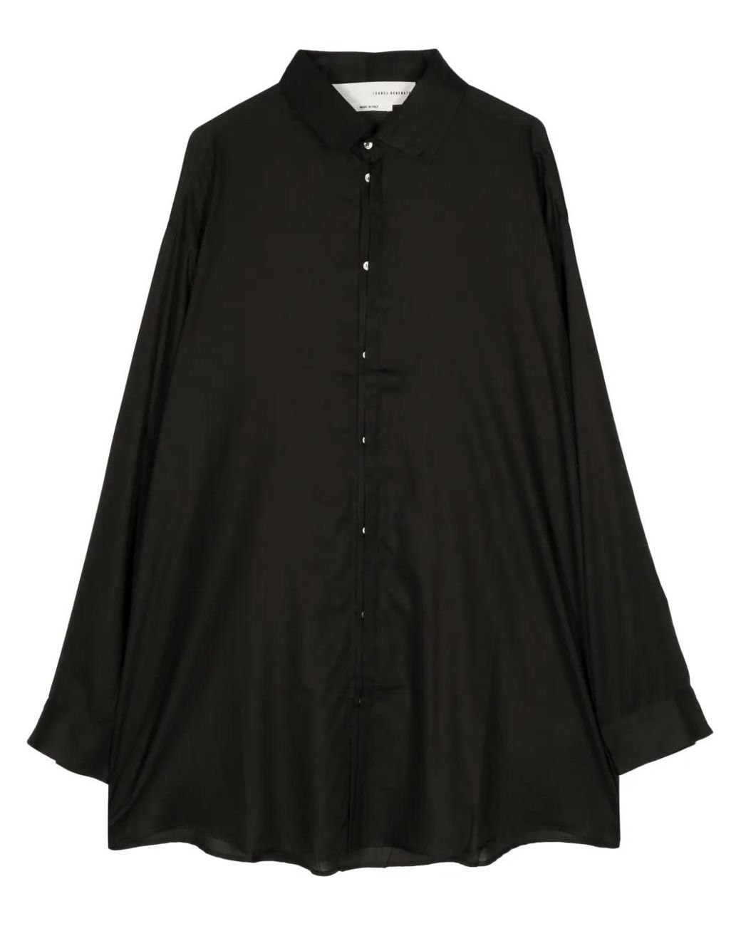 Isabel Benenato Black Long-Length Cotton Shirt for men