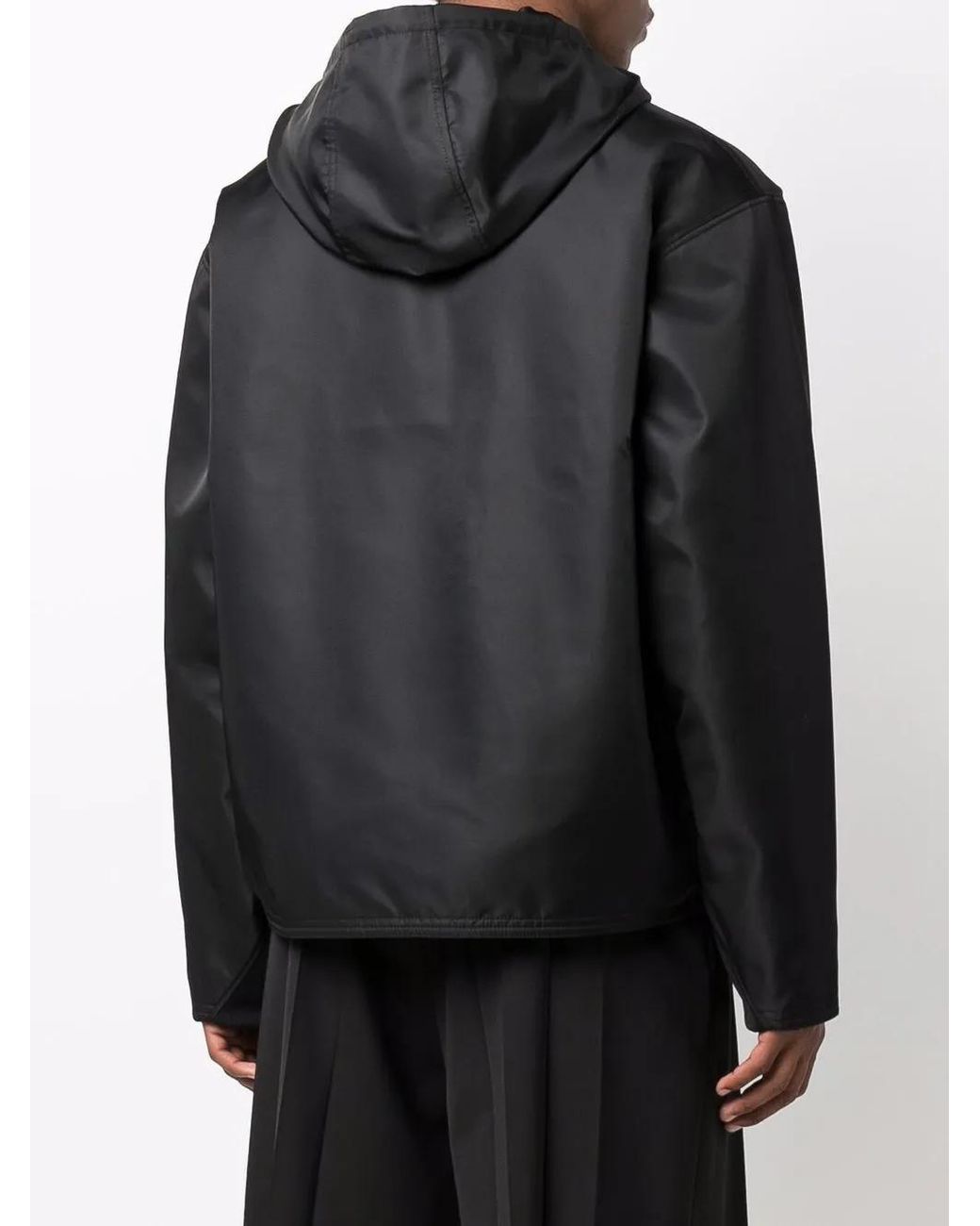 Valentino Garavani Black Dual Zip-Detail Hooded Short Jacket for men