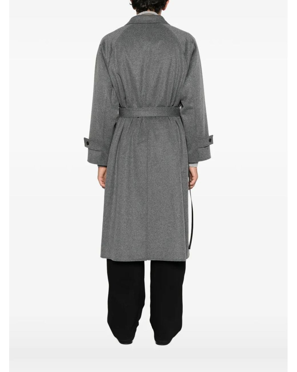 Ssstein Gray Chester Belted Raglan-Sleeve Coat for men