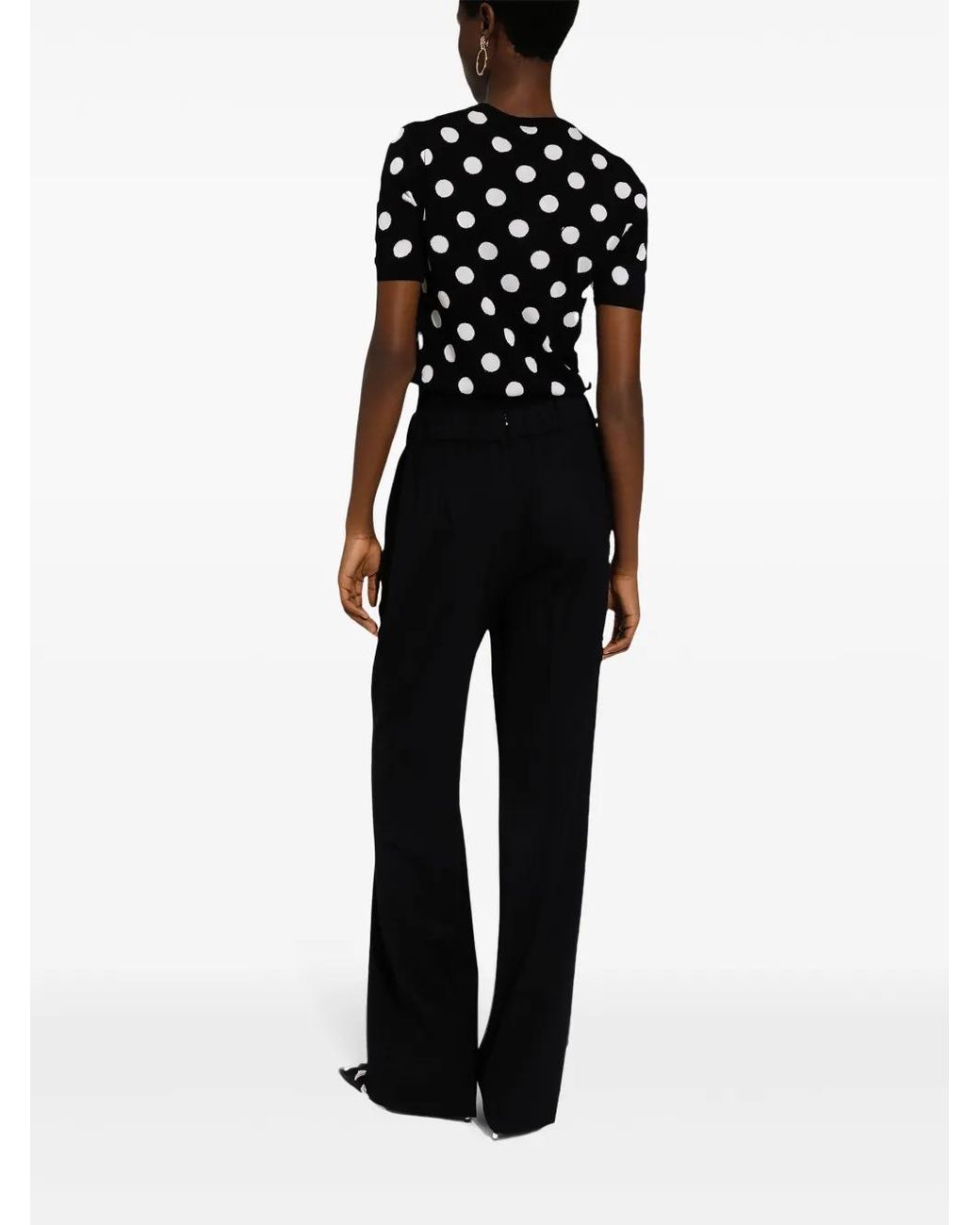 Dolce & Gabbana Black Twill Flared Trousers
