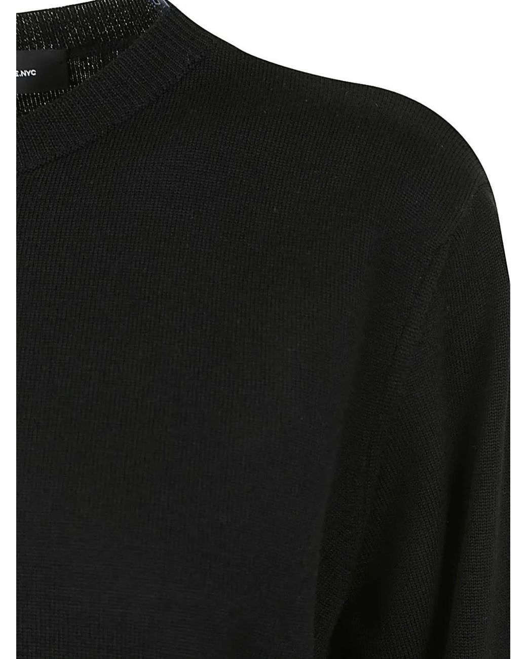 Wardrobe NYC Black Crew-Neck Wool Sweater