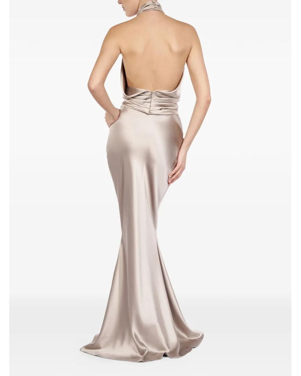 ALEXIA & ANTONIA White Bias-Cut Maxi Skirt