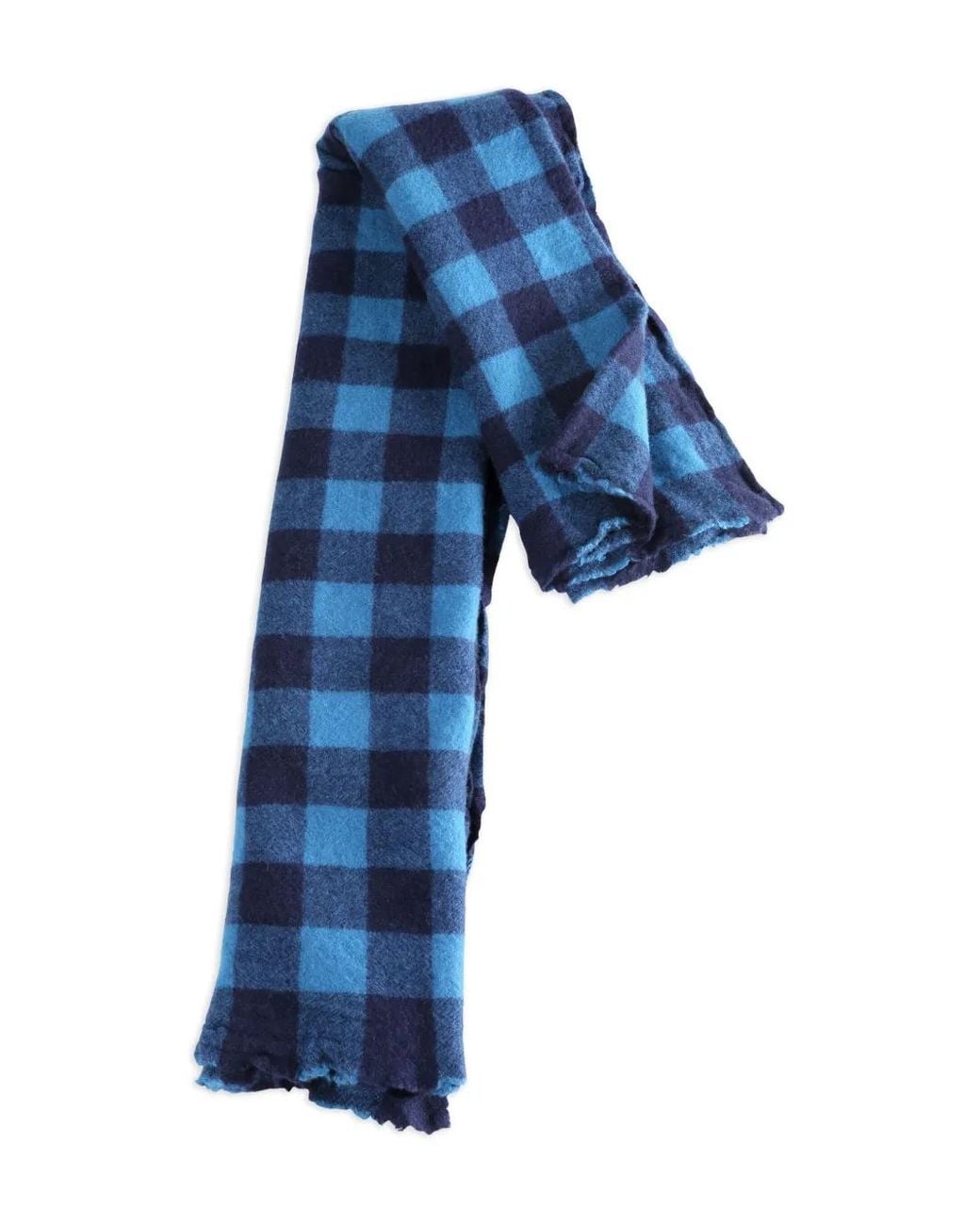 Daniela Gregis Blue Check-Pattern Scarf