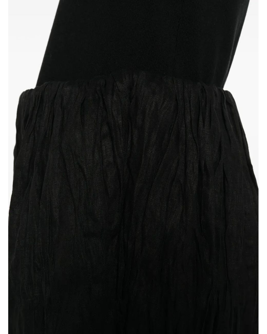 Totême Black Crinkled Mini Skirt