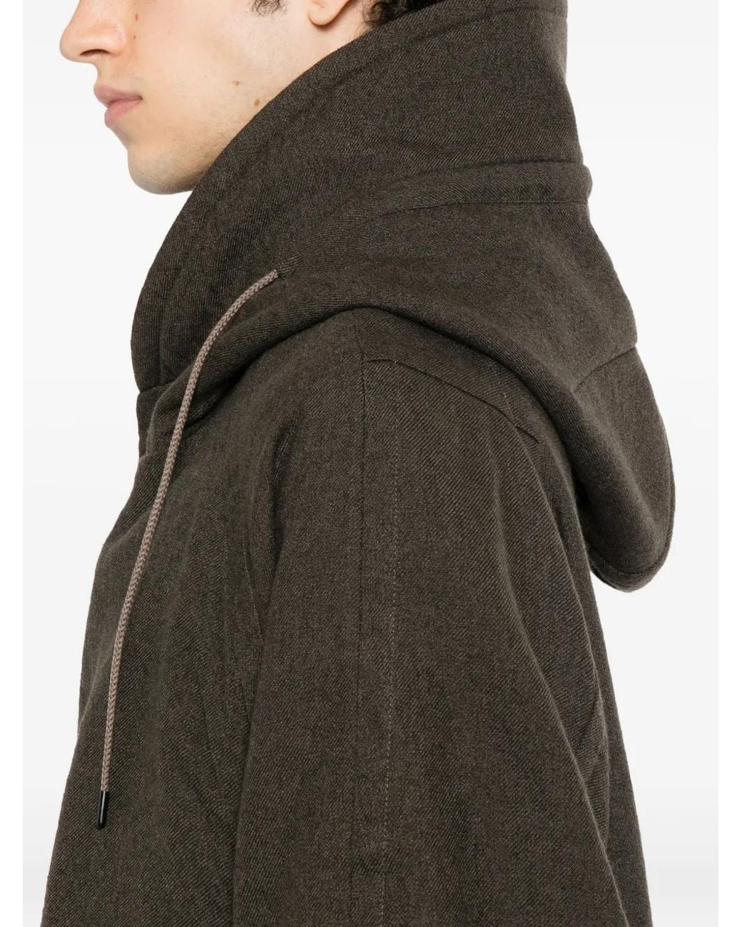 DEVOA Black Hooded Mods Coat for men