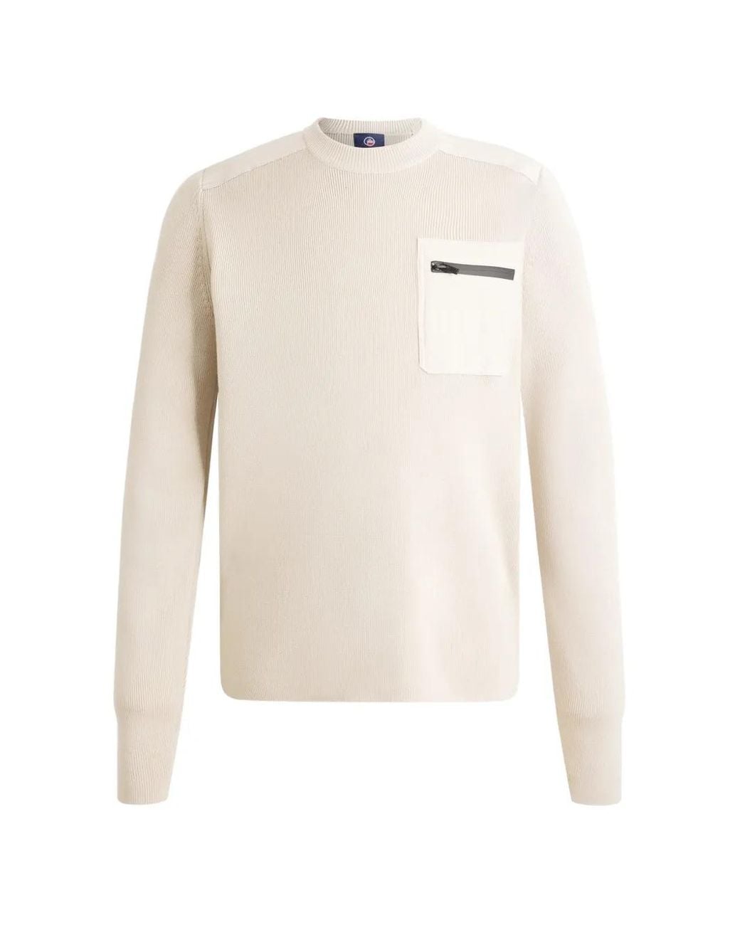 Fusalp White Tevan Chest-Pocket Wool Sweater for men